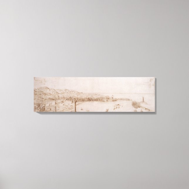 Impressão Em Tela T31454 Uma Visão Panorâmica do Livorno (caneta e t (Frente)