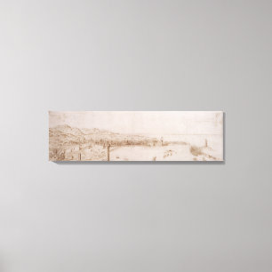 Impressão Em Tela T31454 uma vista panorâmica de Livorno (caneta &