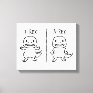 Impressão Em Tela T-Pose T-Rex Sketch