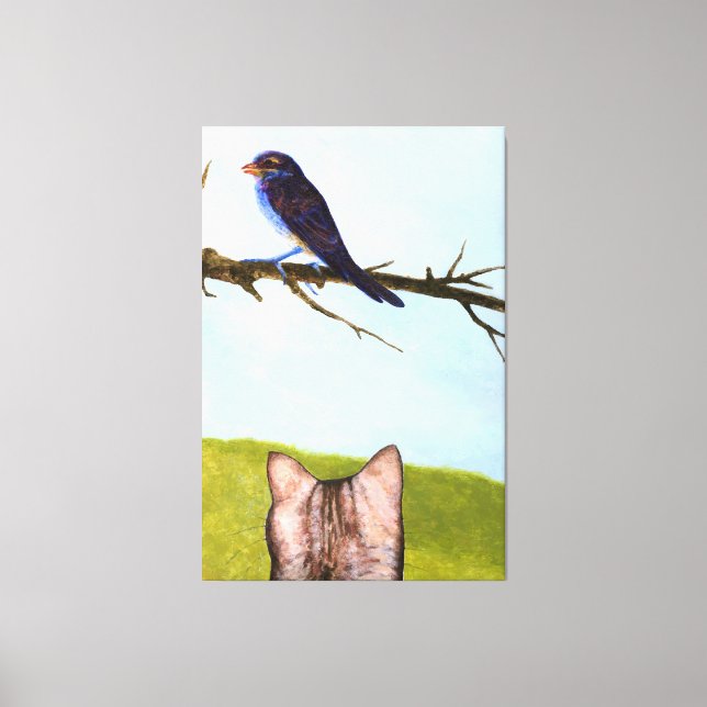 Impressão Em Tela Tabby Cats Talk to Birds (Frente)