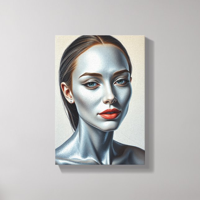 Impressão Em Tela Tableau Déco ( Douceur Argentée ) (Frente)