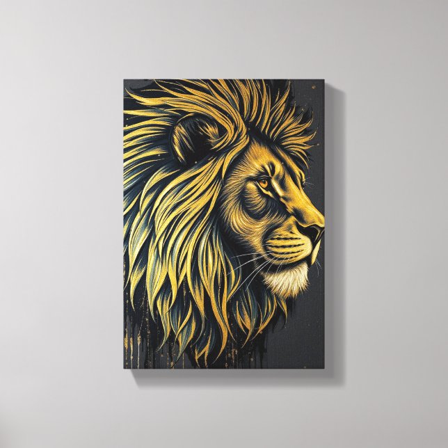 Impressão Em Tela Tableau Déco (Portrait d'un profil de Lion )  (Frente)