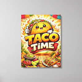 Impressão Em Tela Taco Time - Fiasco da Festa - Amantes de Comida