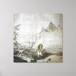 Impressão Em Tela Taiko Josetsu / Pegando um peixe-gato com uma nuve