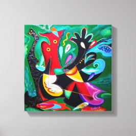 Impressão Em Tela Taino Dance, Porto Rico Art