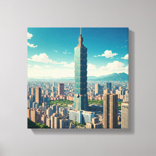 Impressão Em Tela Taipei 101 Taiwan