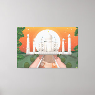 Impressão Em Tela Taj Mahal