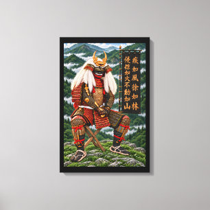 Impressão Em Tela Takeda Shingen Montanhas Verde-Profundo 16x24