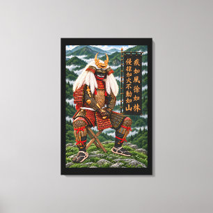 Impressão Em Tela Takeda Shingen Montanhas Verde-Profundo 20x30