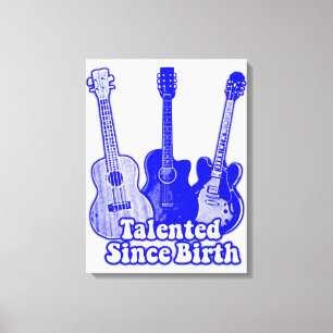 Impressão Em Tela Talentoso desde o nascimento. Guitarras azuis vint
