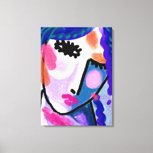 Impressão Em Tela Talvez o retrato digital Abstrato de uma mulher