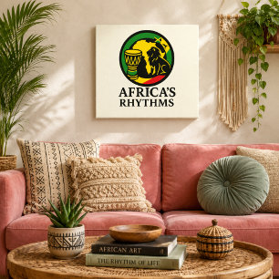 Impressão em Tela Tambor Leão Africano Elegante Mo