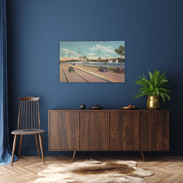 Impressão Em Tela Tampa, FL - Vista do Bayshore Blvd, Ponte (Criador carregado)