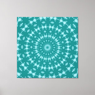 Impressão Em Tela Tanager Turquoise e Teal Blue Abstrato Padrão M