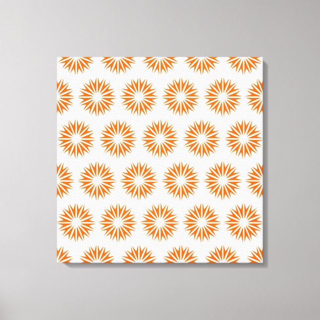 Impressão Em Tela Tangerine Modern Sunbursts (Frente)