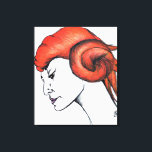Impressão Em Tela Tangerine Orange Haired Woman Retrato Pop Art<br><div class="desc">A arte original foi feita com marcadores e lápis coloridos. Inspirada por mulheres bonitas com escolhas incomuns na cor do cabelo.</div>