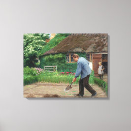 Impressão Em Tela Tarde do trabalho no jardim (por H.A. Brendekilde)