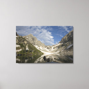 Impressão Em Tela Tarn alpino e chifre glacial na escala de Teton