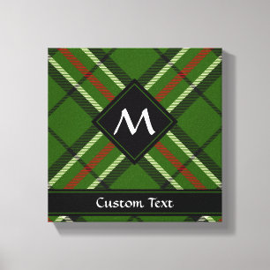 Impressão Em Tela Tartan Verde, Preto, Vermelho e Branco