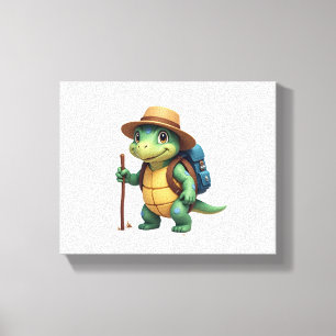 Impressão Em Tela Tartaruga Engraçada Gráfica de Caminhada Aventurei