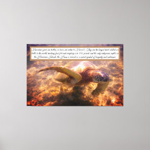 Impressão Em Tela Tartaruga Havaiana nativa