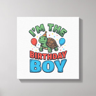 Impressão Em Tela Tartaruga Menino de Aniversário Camisa Vintage Des