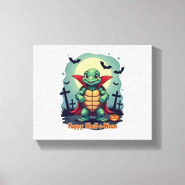 Impressão Em Tela Tartaruga Shell-o-Ween (Frente)