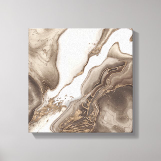 Impressão Em Tela Taupe marble and gold abstract (Frente)