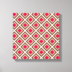 Impressão Em Tela Taupe, Taupe claro, diamantes STaylor de Ikat do
