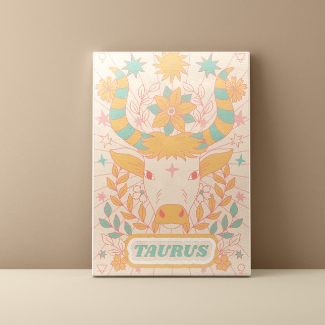 Impressão Em Tela Taurus Celestial Zodiac Pastel Sonha Artes de Pare (Criador carregado)