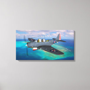 Impressão Em Tela TBD-1 Devastator sobre a ilha intermediária