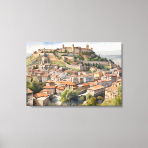 Impressão Em Tela Tbilisi watercolor art