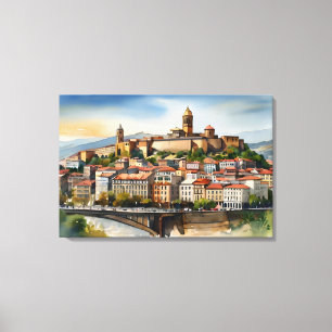 Impressão Em Tela Tbilisi watercolor art