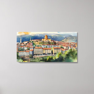 Impressão Em Tela Tbilisi watercolor art