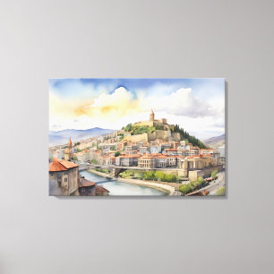 Impressão Em Tela Tbilisi watercolor art
