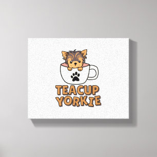 Impressão Em Tela Teacup Yorkie cachorrinho