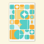 Impressão Em Tela Teal de Abstrato da Era Atômica, Aqua, Laranja<br><div class="desc">Faça uma viagem de volta no tempo com este design abstrato inspirado na era do século médio. Ele apresenta uma série de quadrados com estrelas,  pontos e formas com uma bela variedade de cores. Perfeito para aqueles que amam a Idade Atômica e o estilo retrô.</div>