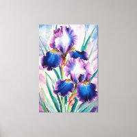 *~* Teal Iris Flower Artsy Iris Painting AP84