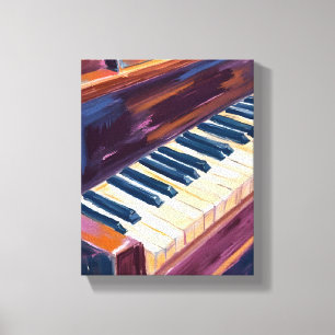 Impressão Em Tela Teclas de Piano Pintura de Pianista