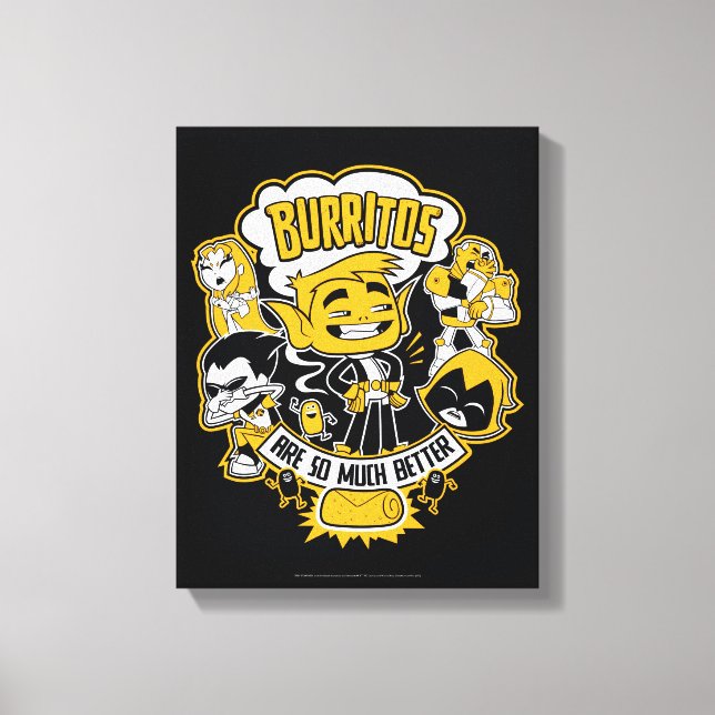 Impressão Em Tela Teen Titans Go! | Beast Boy "Burritos São Melhores (Frente)