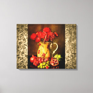 Impressão Em Tela Tela Antiga de Frutas e Flores Vintage