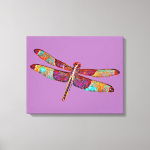 Impressão Em Tela Tela Colorida Artsy Dragonfly