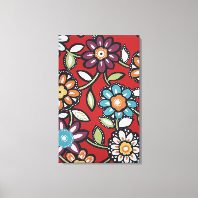 Impressão Em Tela tela com flores pintadas à mão (Frente)