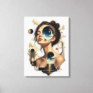 Impressão Em Tela Tela cortada ilustrando uma obra surrealista