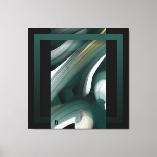 Impressão Em Tela Tela de arte abstrata de tendência 40x40" preta br