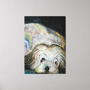 Impressão Em Tela Tela de Caneta Pet Dog Expectativa - Pintura