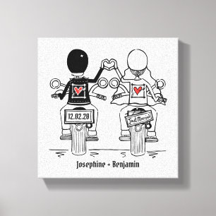 Impressão Em Tela Tela de Casamento de Motocicleta Personalizada Bik