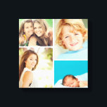 Impressão Em Tela Tela de Colagem de Fotos da Família Preta e Branca<br><div class="desc">Belo impressão de canvas de arte personalizada de com 4 fotos personalizadas de sua família organizadas em uma colagem de fotos em grade quadrado. Adicione suas fotos da família favorita e crie uma bela impressão de canvas. Clique em Personalizar para mover fotos, adicionar texto e personalizar fontes e cores. presente...</div>