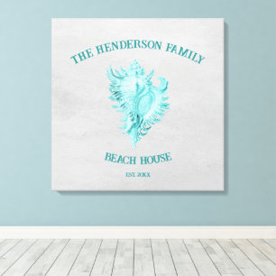 Impressão Em Tela Tela de desenho do Shell de Conch Teal