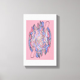 Impressão Em Tela Tela de Explosão de Caleidoscópio Abstrato Rosa